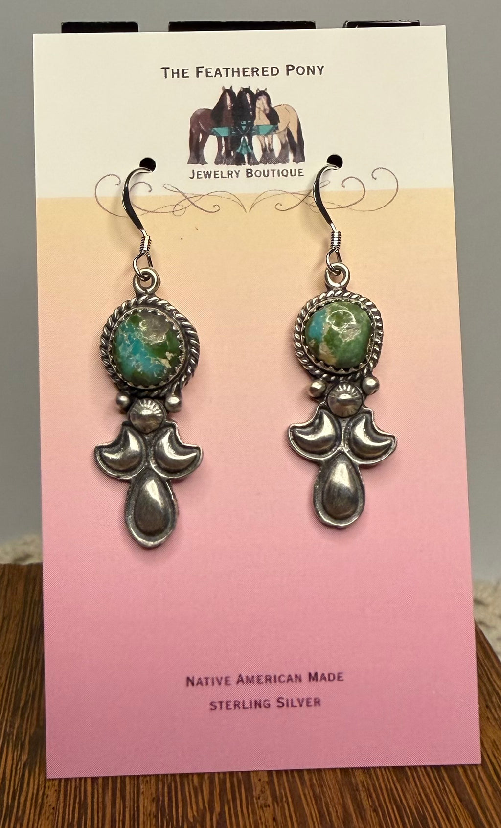 Navajo Handmade Sonoran Gold Earrings by Genevive Francisco