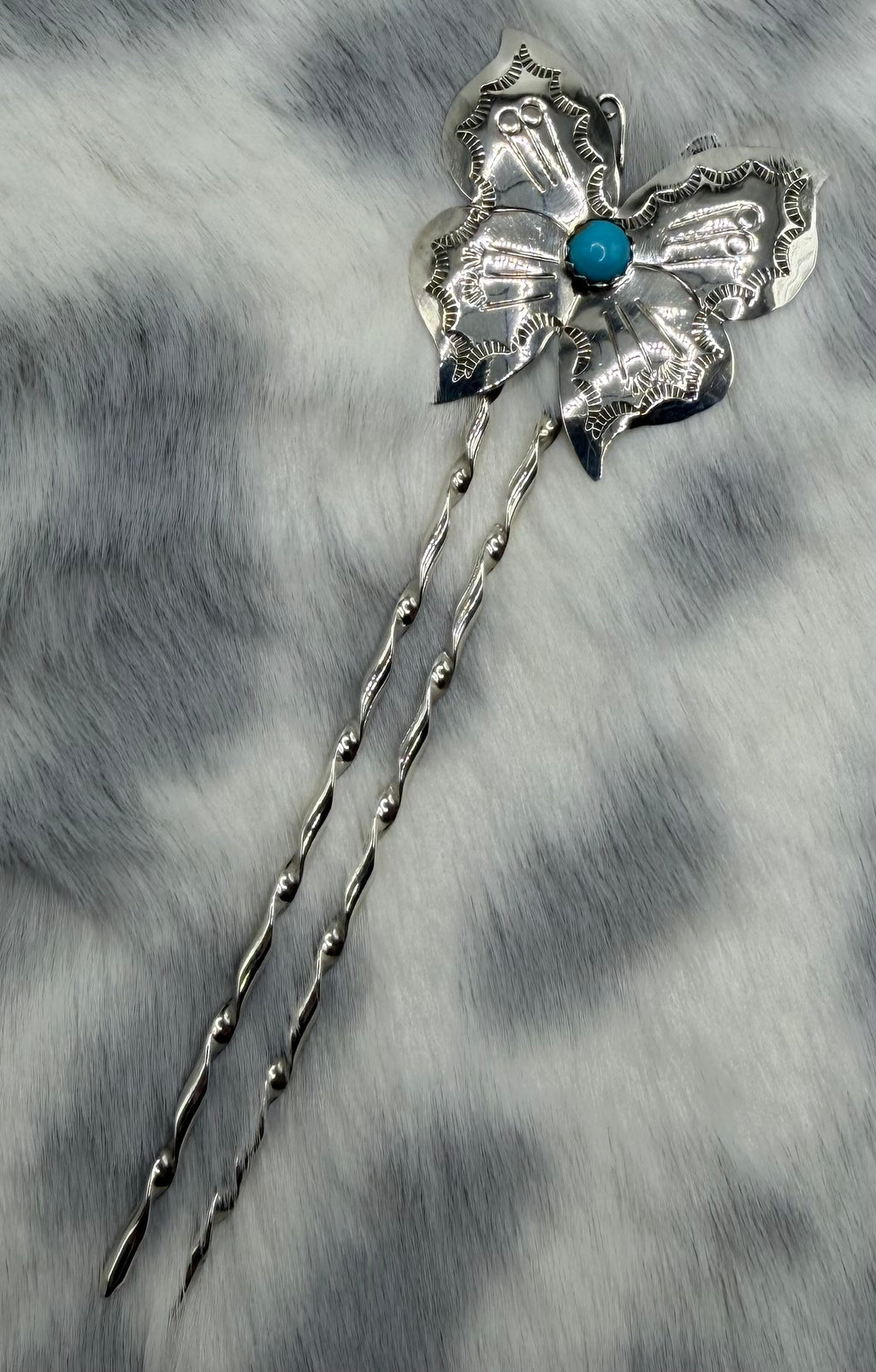 Navajo Made Butterfly Hair Pins by Jeffrey Castillo