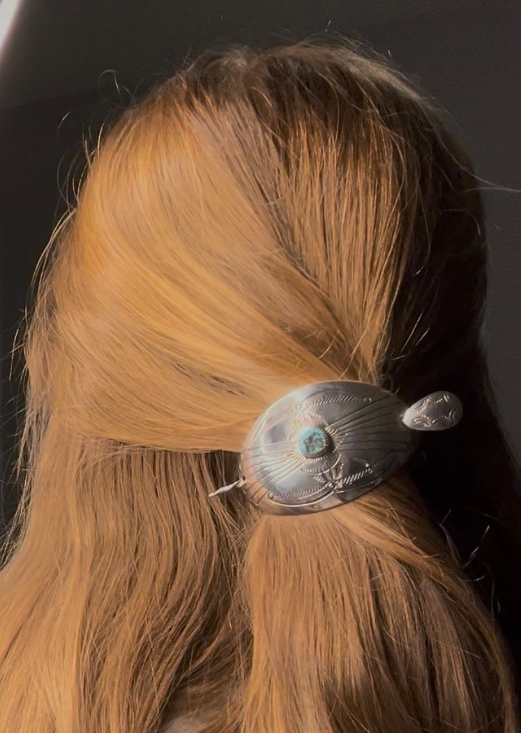 Navajo Handmade Turquoise Hair Pin By Jolene Begay