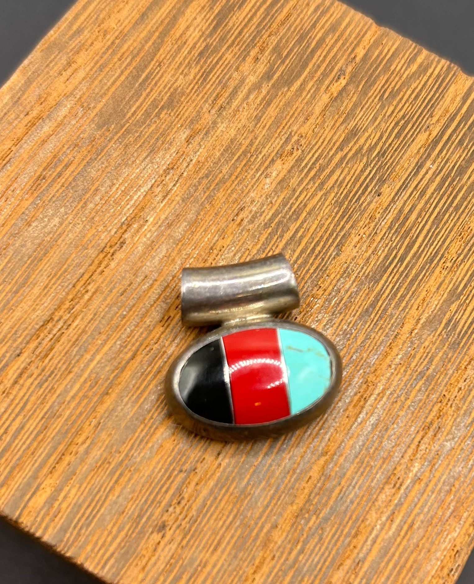 Vintage Zuni Multi-Stone Inlay Pendant