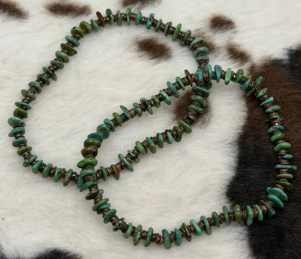 Navajo Handmade Nevada Green Turquoise stretch Bracelets by Adrian Yazzie
