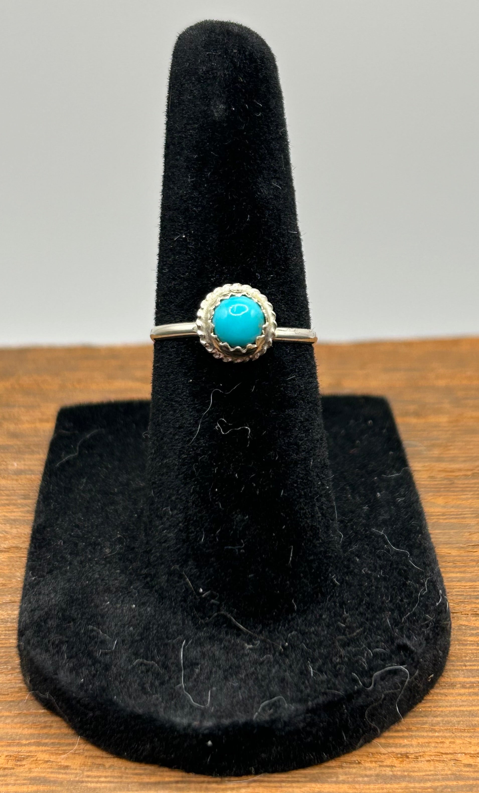 Kingman Turquoise Navajo Handmade Ring By Esther White