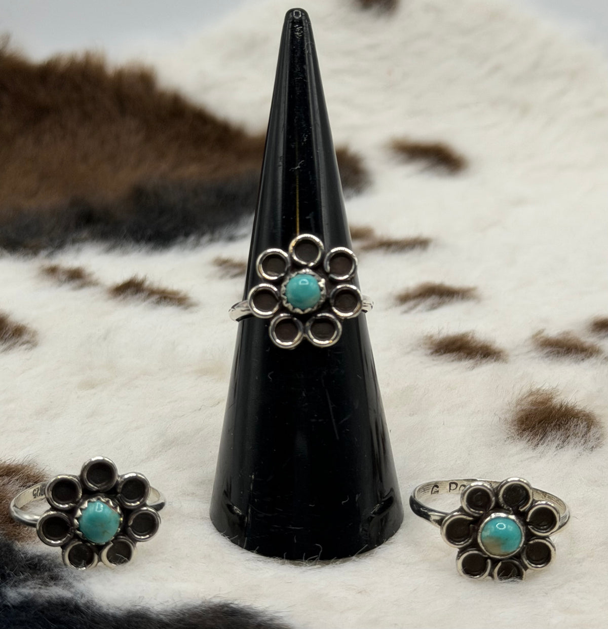 Navajo Handmade Flower Rings by Ganelle Perry