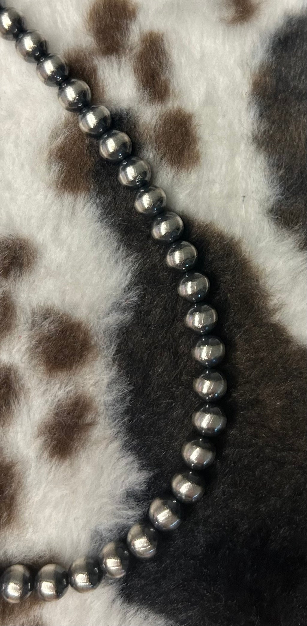 Sterling Silver Machine Made Beaded 6mm Pearl Necklace 14”