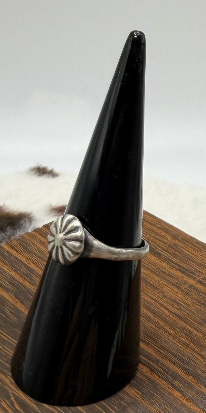 Navajo Handmade Flower Cast Ring by Pauline Nelson