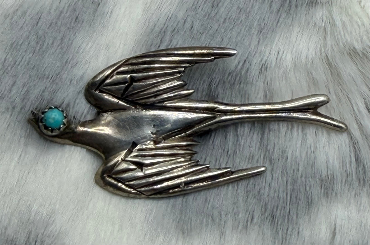 Vintage Native Made Swallow Pin Sleeping Beauty