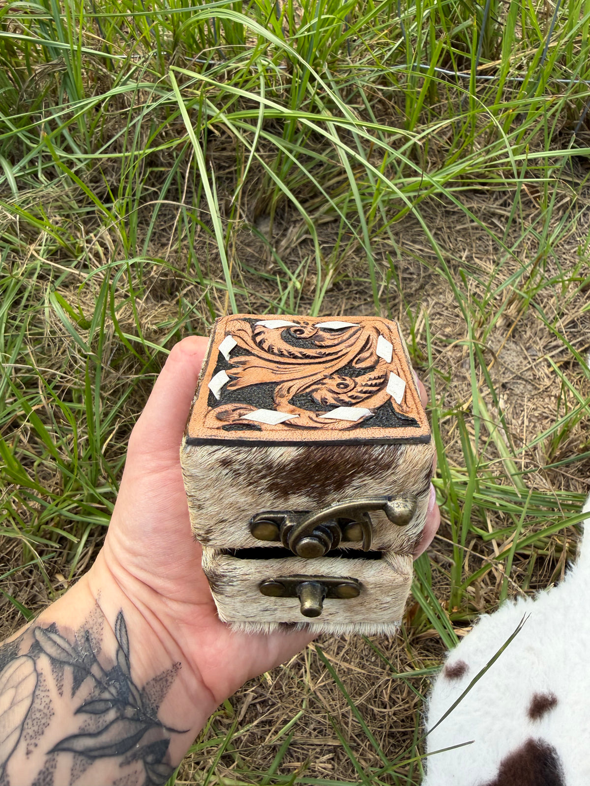Cowhide Ring Box