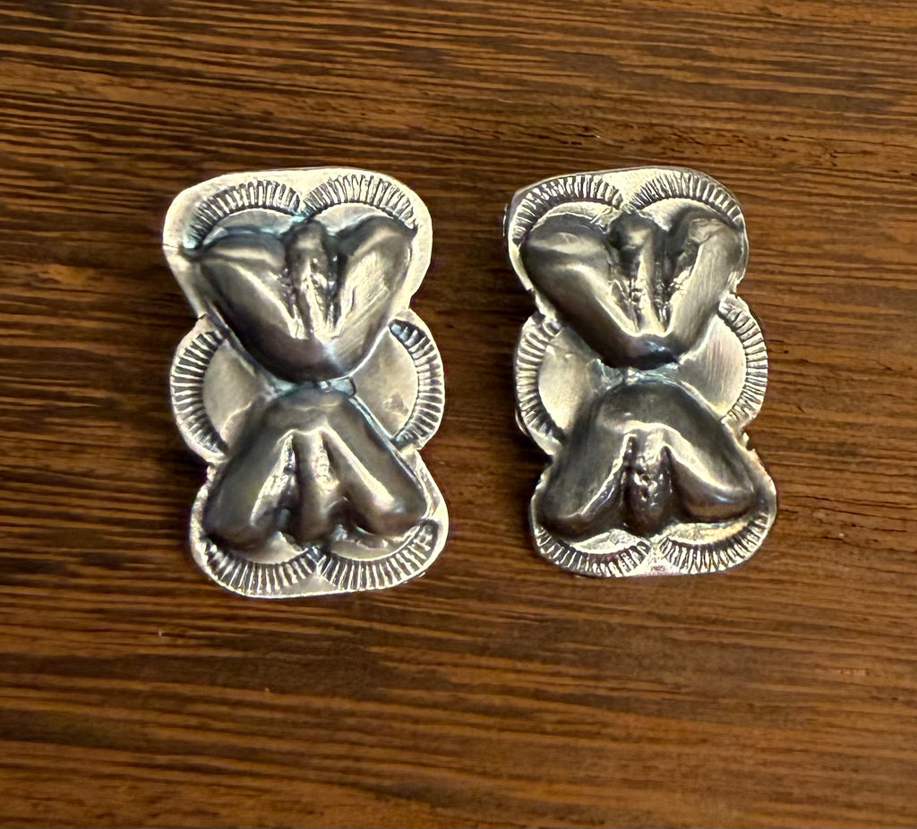 Navajo Handmade Silver Earrings by Joan Begay