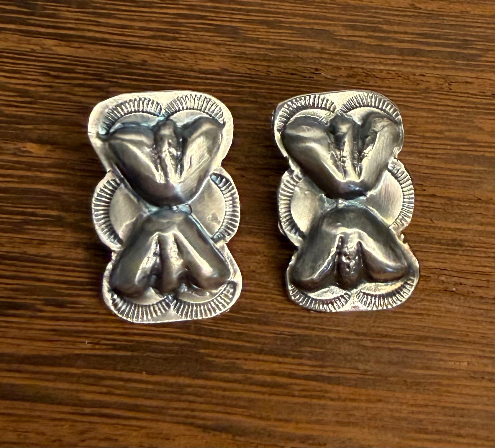 Navajo Handmade Silver Earrings by Joan Begay