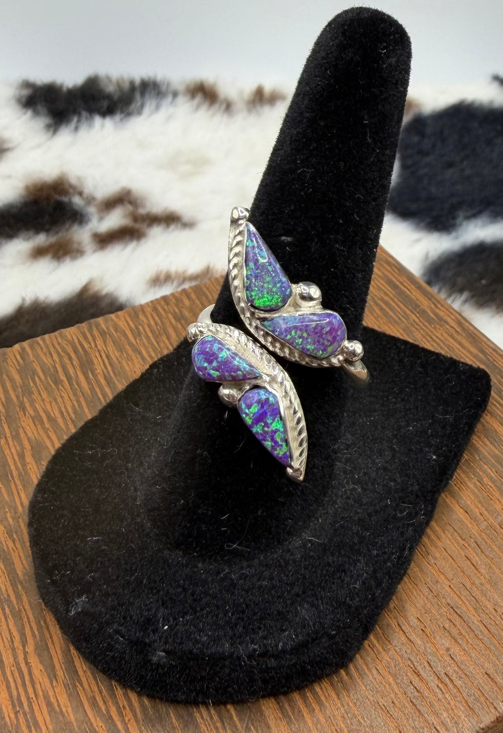 Zuni Handmade Opal Butterfly Rings by Joanne Cooyate Adjustable