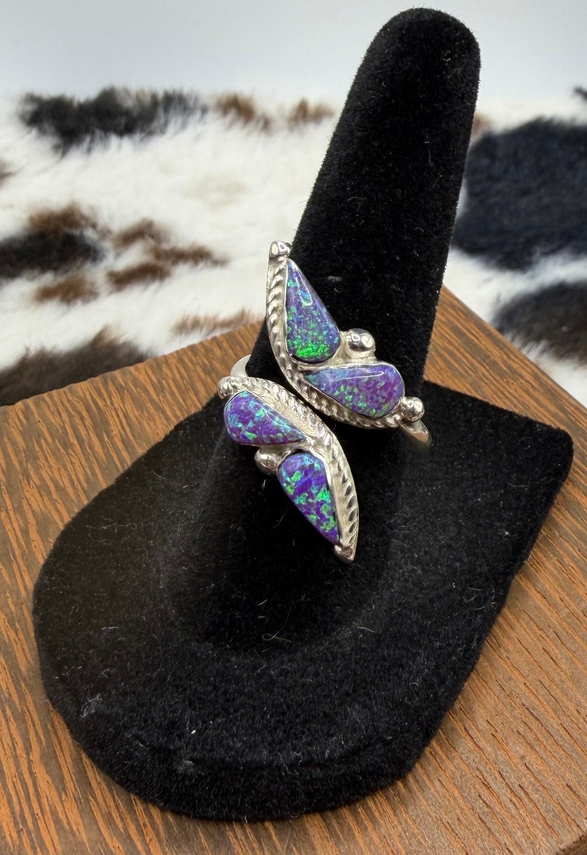 Zuni Handmade Opal Butterfly Rings by Joanne Cooyate Adjustable