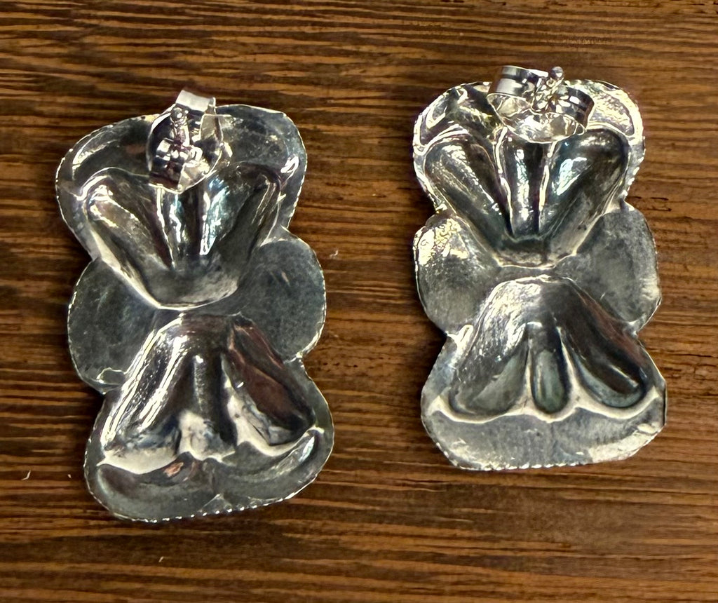 Navajo Handmade Silver Earrings by Joan Begay