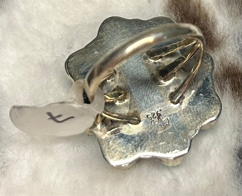 Kingman Turquoise Cluster Ring Size 7 by Running Bear