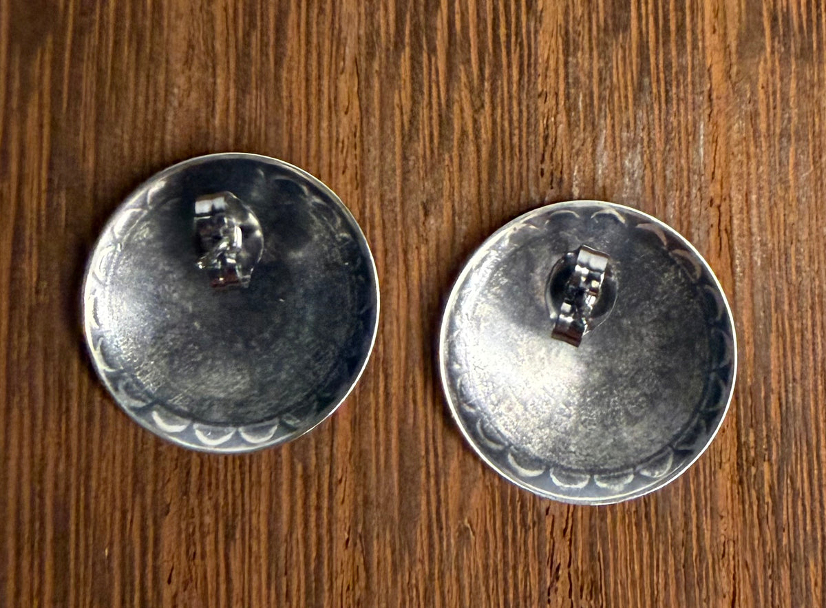 Sterling Silver Concho Earrings