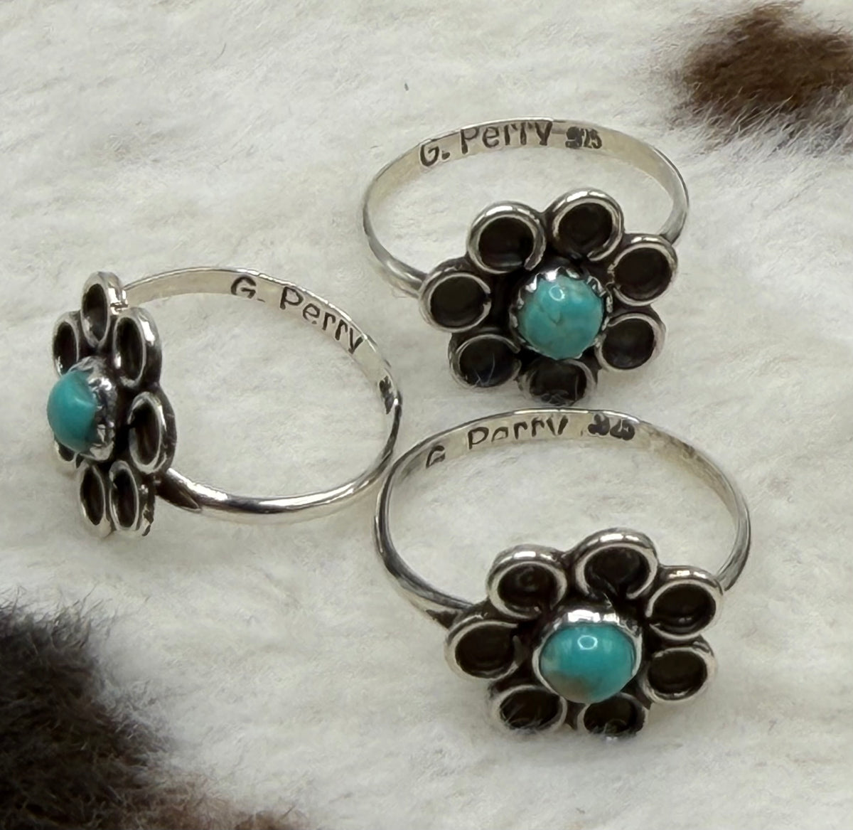 Navajo Handmade Flower Rings by Ganelle Perry