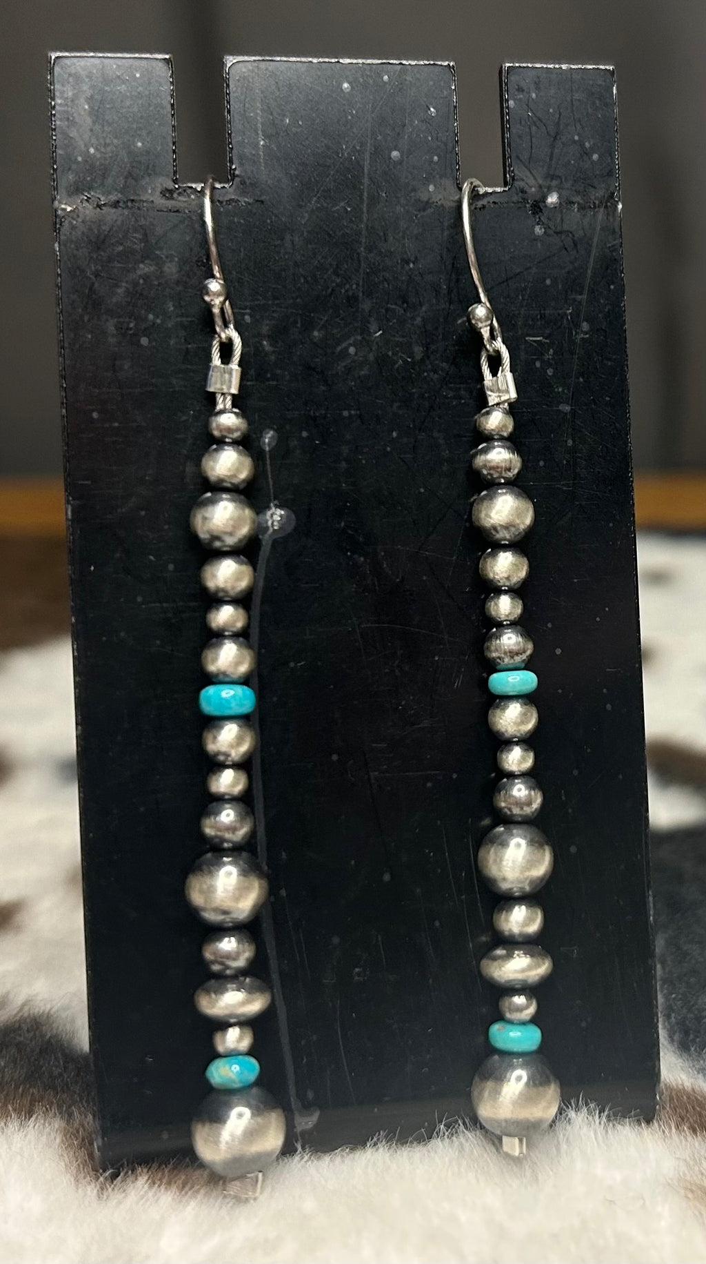 Sterling Silver Machine Made Pearl Turquoise Earrings
