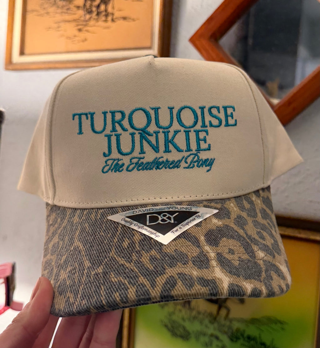 Turquoise Junkie Trucker Hat by The Feathered Pony