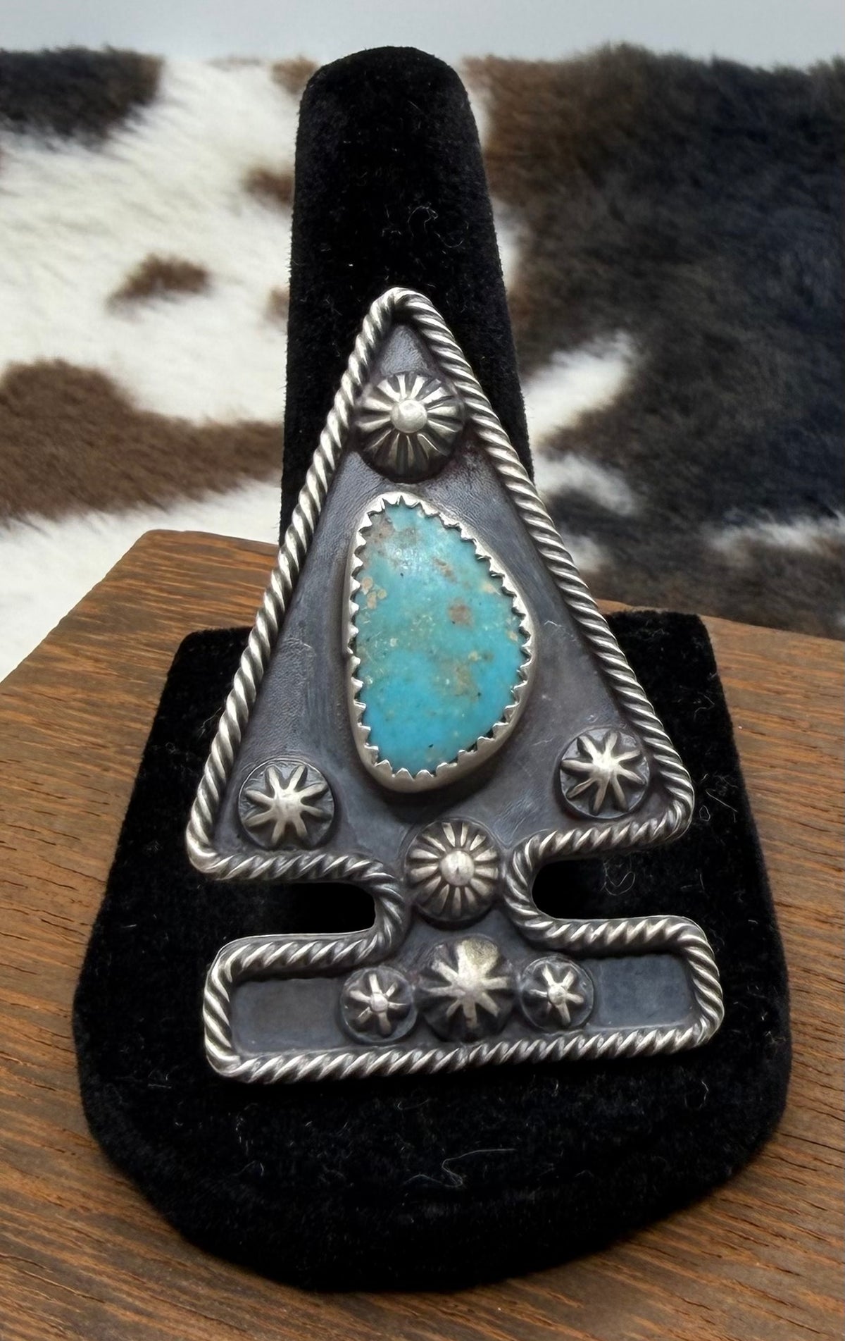 Navajo Made Turquoise Arrowhead Ring by Ronnie Martinez