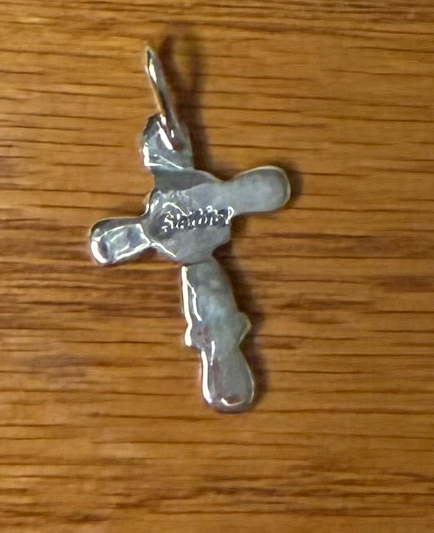 Zuni Handmade Sleeping Beauty Turquoise Cross Pendant By Bryce Vacit