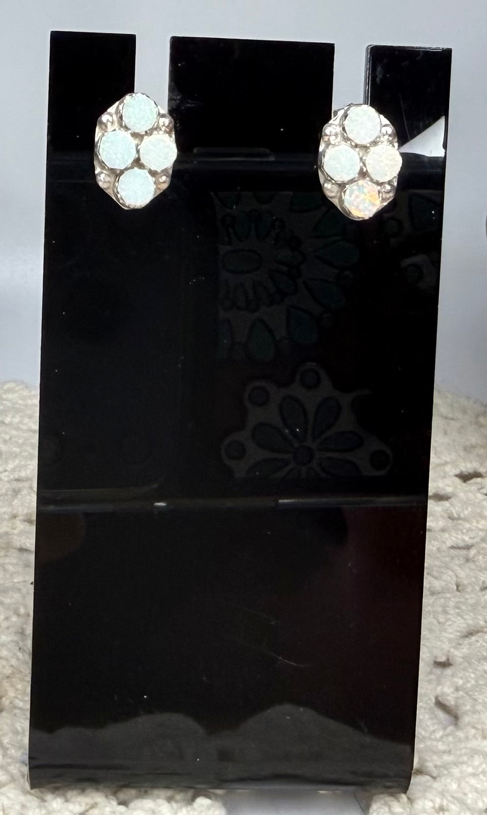 Zuni Opal Cluster Earrings by Swain Charley