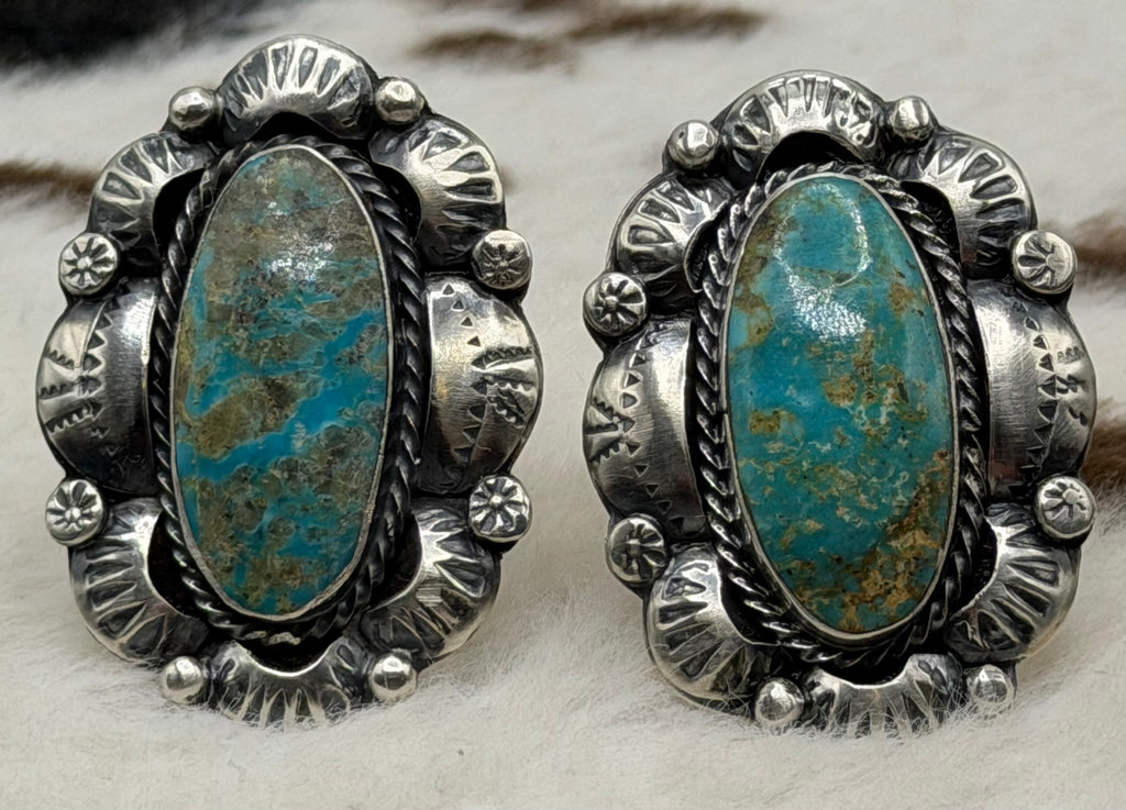 Navajo Handmade Kingman Ridge Turquoise Rings by Kree Blanchard