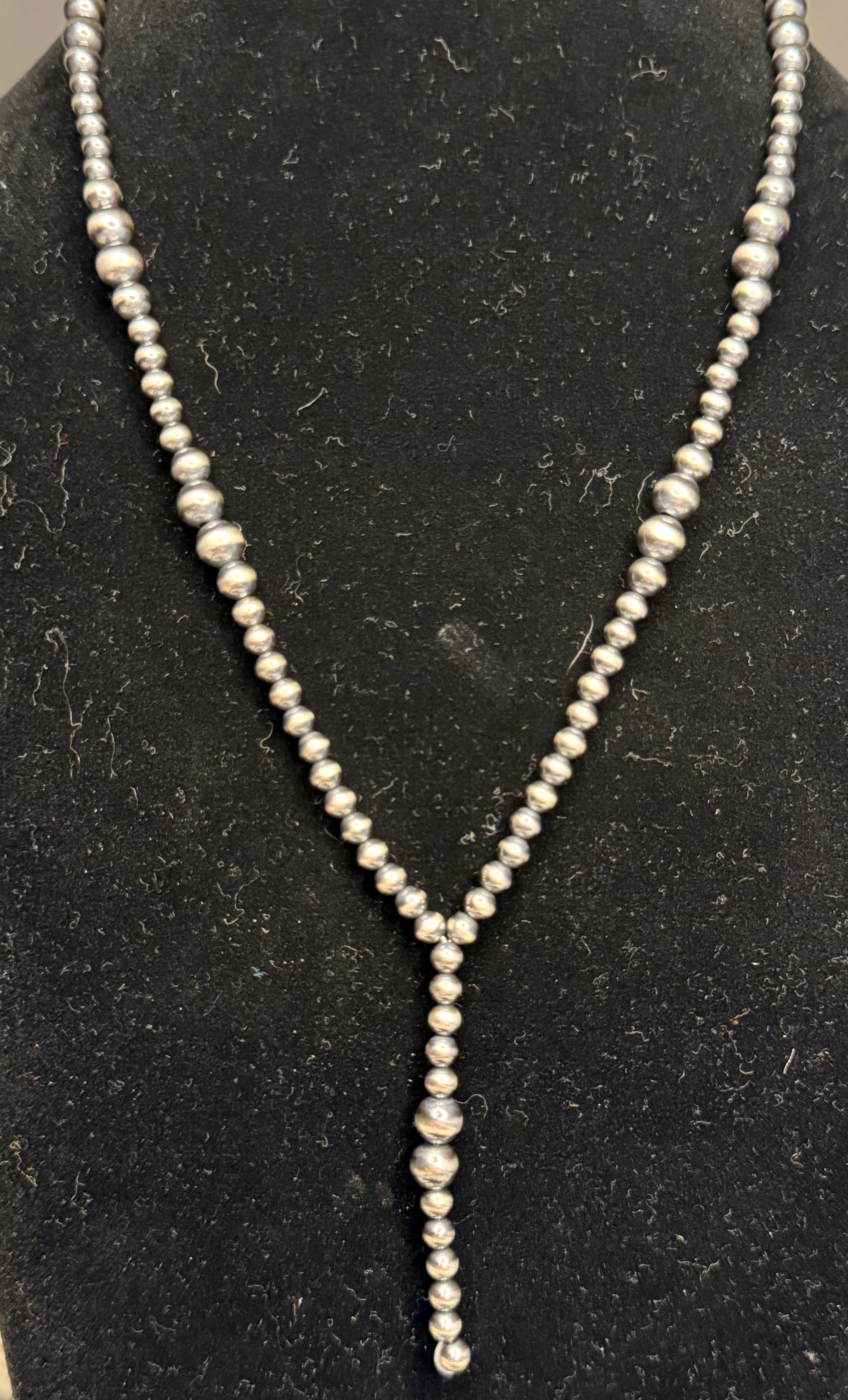 Machine Made Graduated Pearl Lariat Necklace