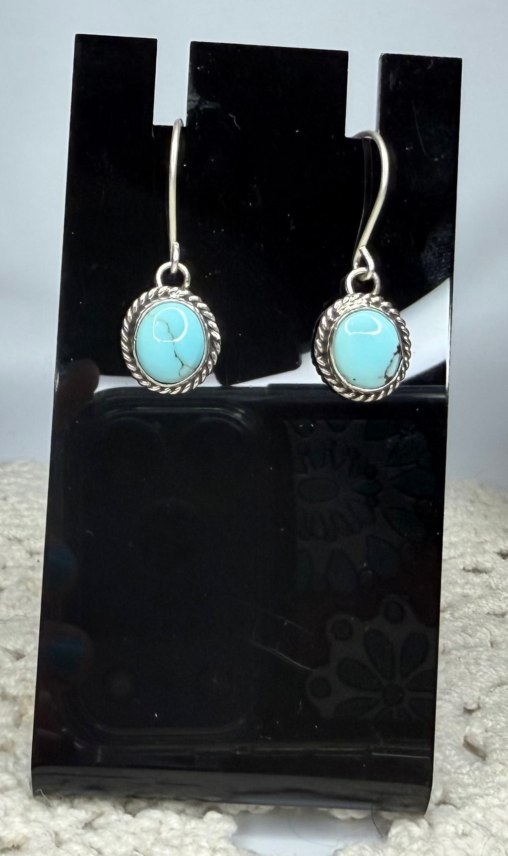 Navajo Handmade Kingman Dangle Earrings by Dave Saunders