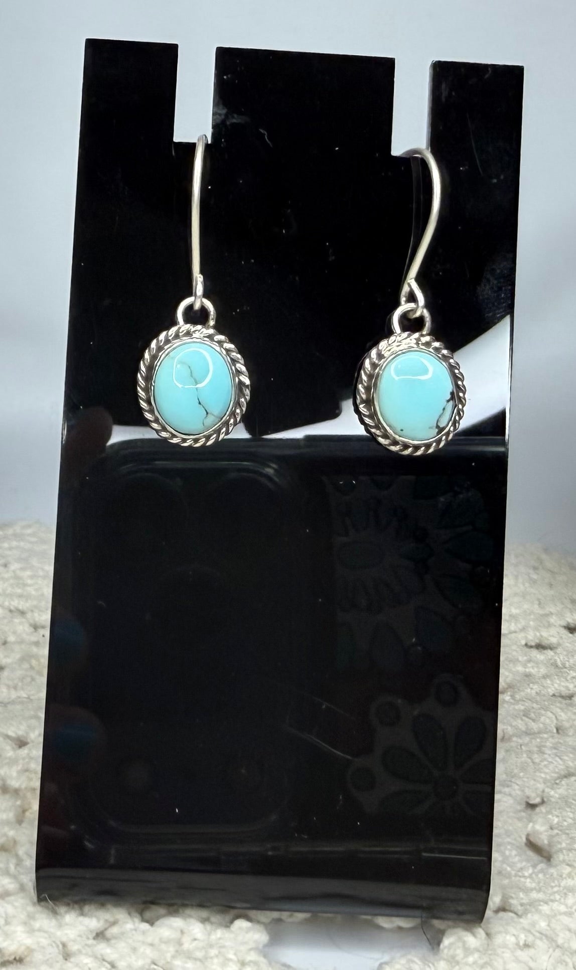 Navajo Handmade Kingman Dangle Earrings by Dave Saunders