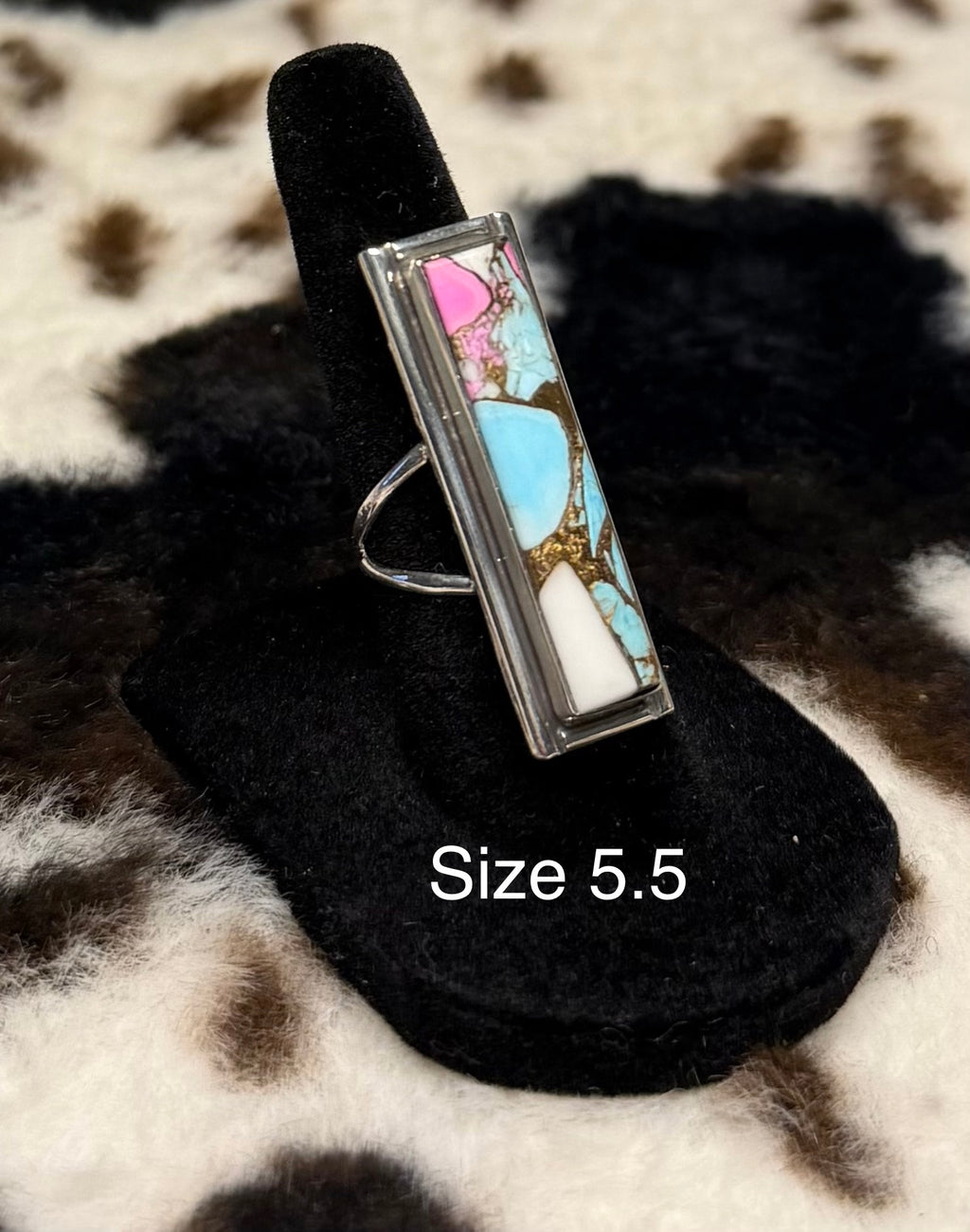 Navajo Handmade Cotton Candy Turquoise Rings by Steve Francisco