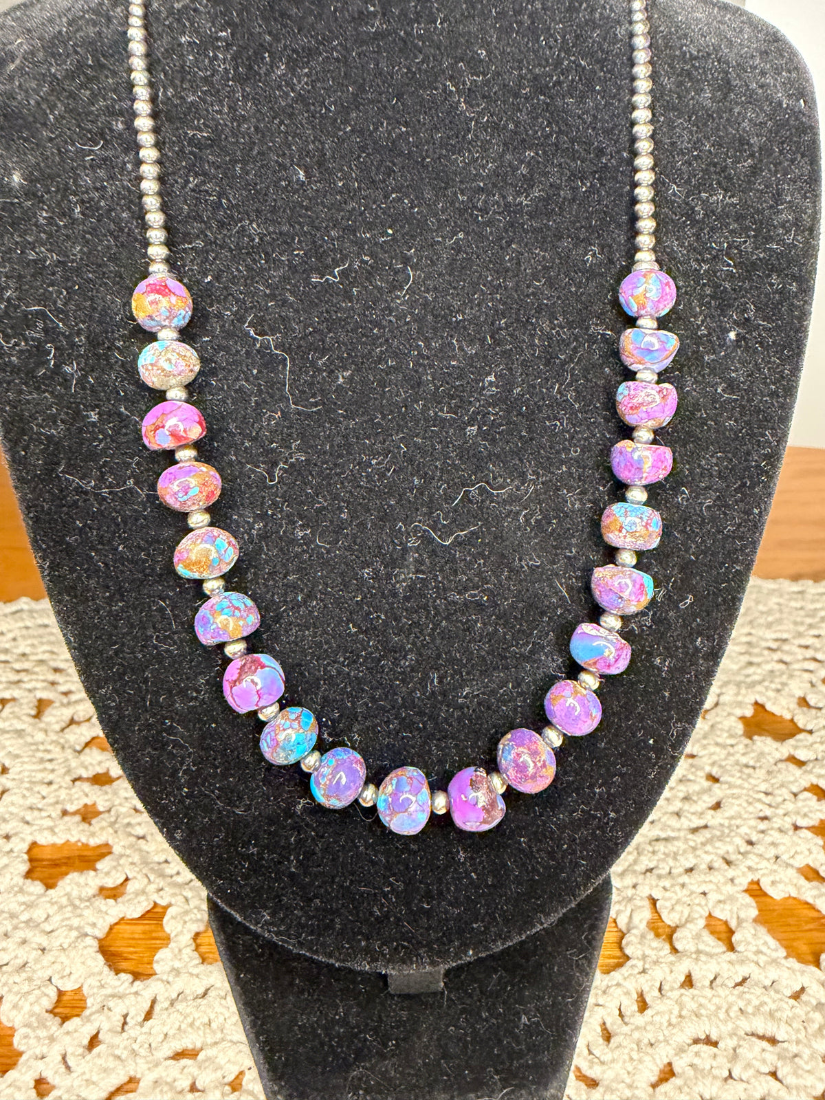 Purple Mohave Machine Made Pearl Necklace