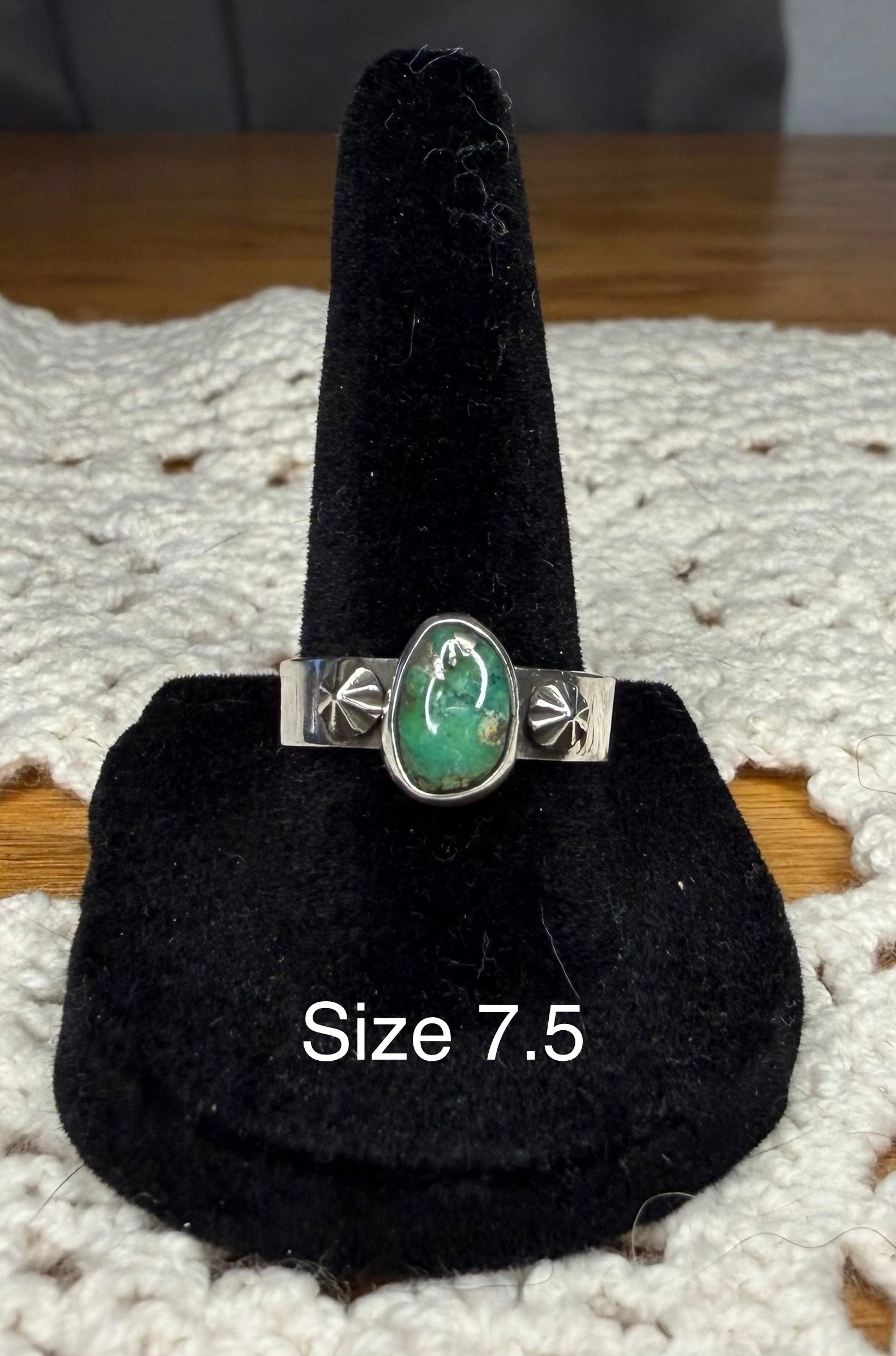 Navajo Sonoran Turquoise Band Rings By Adrian Yazzie
