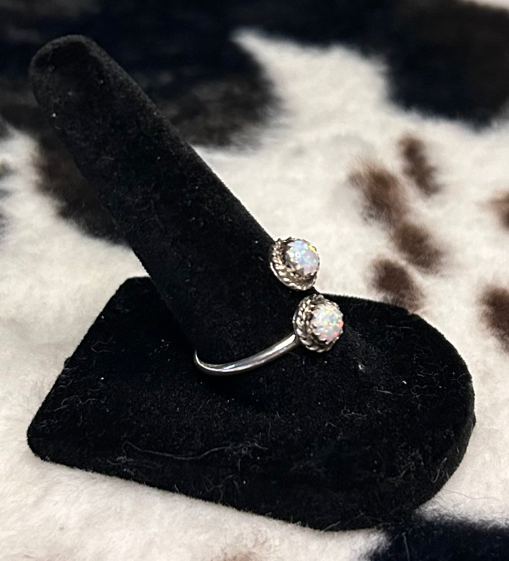 Navajo Handmade adjustable Opal Ring by Esther White