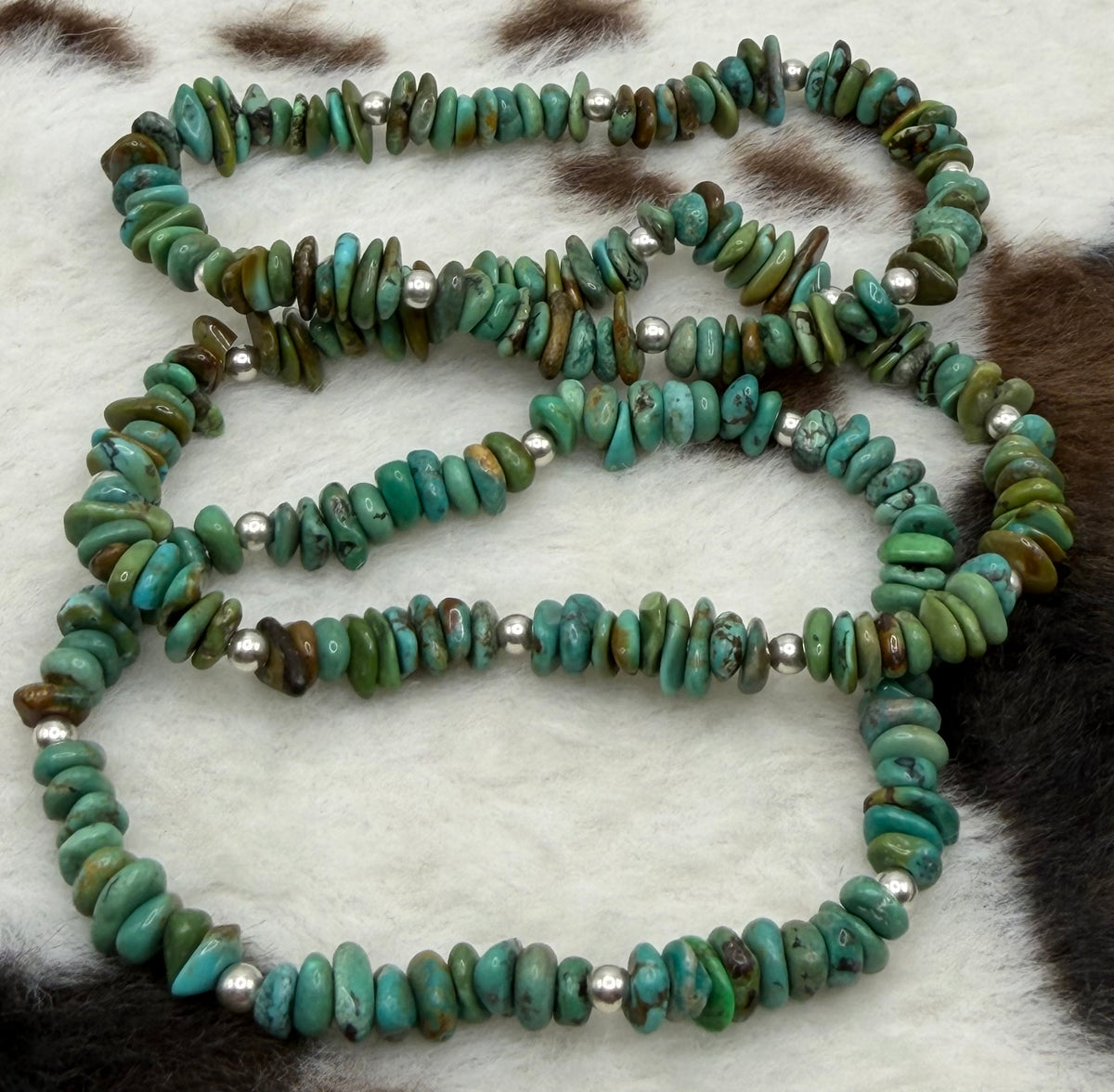 Navajo Handmade Nevada Green Turquoise stretch Bracelets by Adrian Yazzie