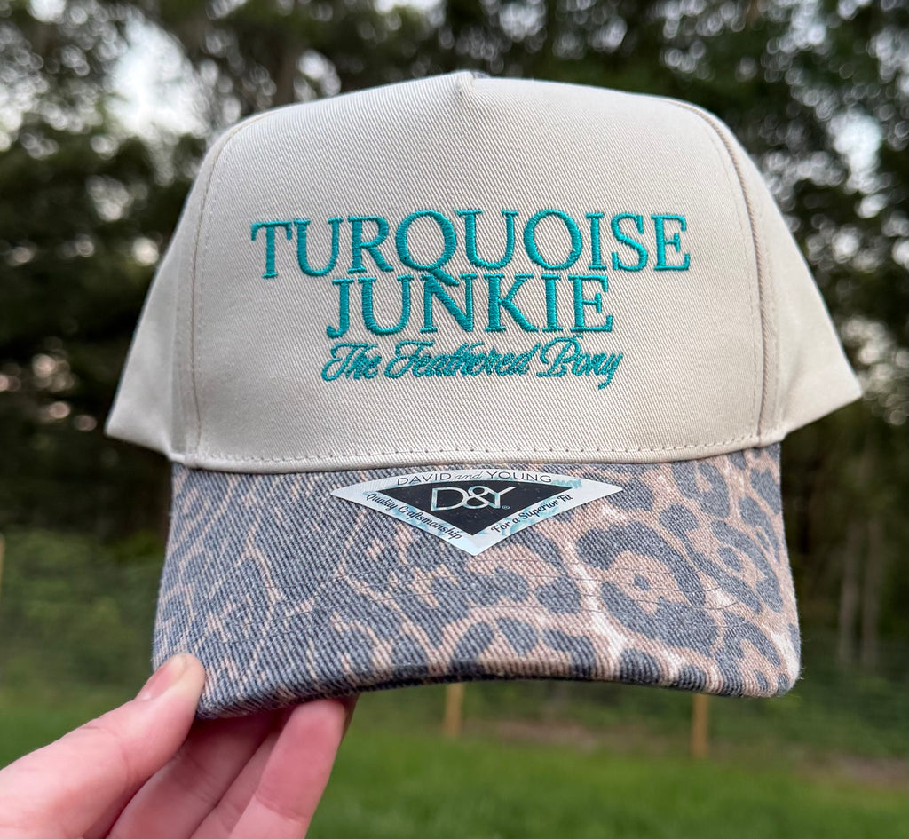 Turquoise Junkie Trucker Hat by The Feathered Pony