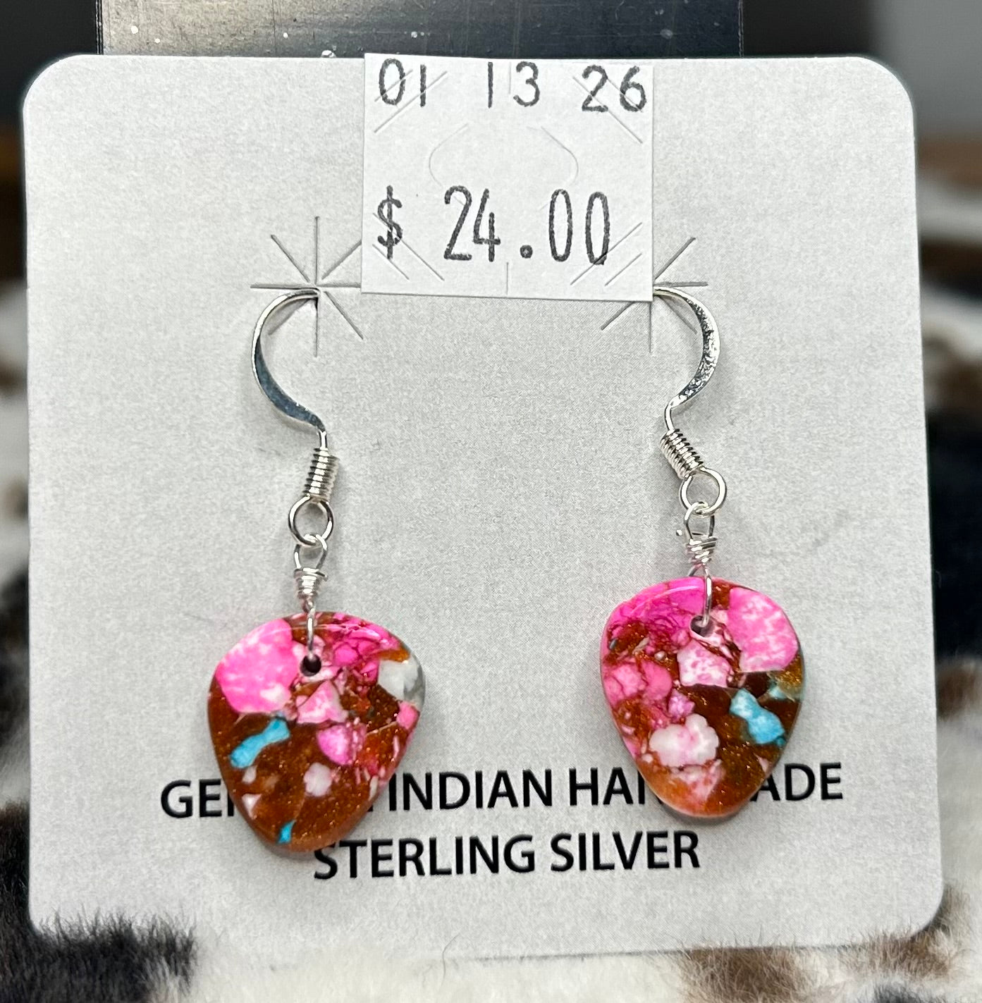 Cotton Candy Slab Dangle Earrings 3