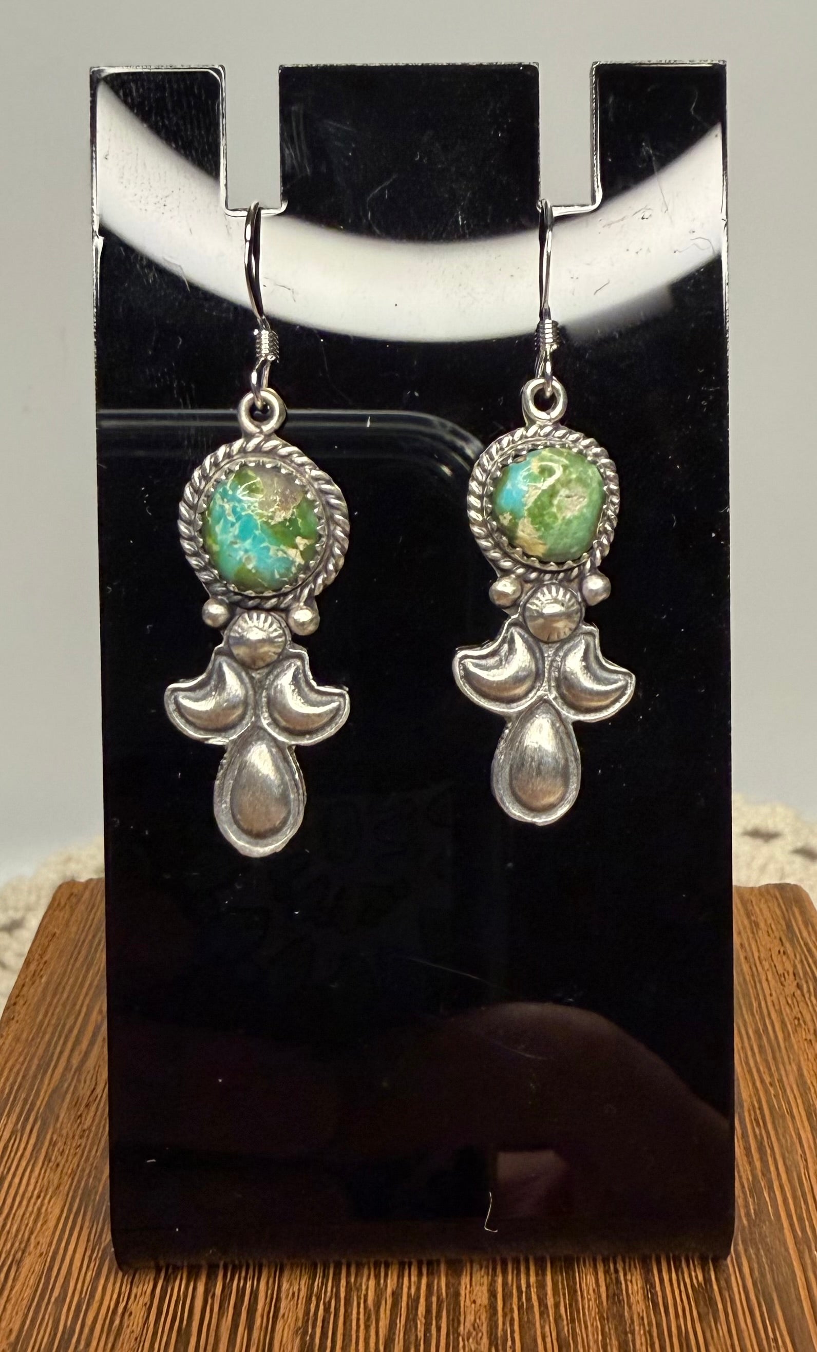 Navajo Handmade Sonoran Gold Earrings by Genevive Francisco
