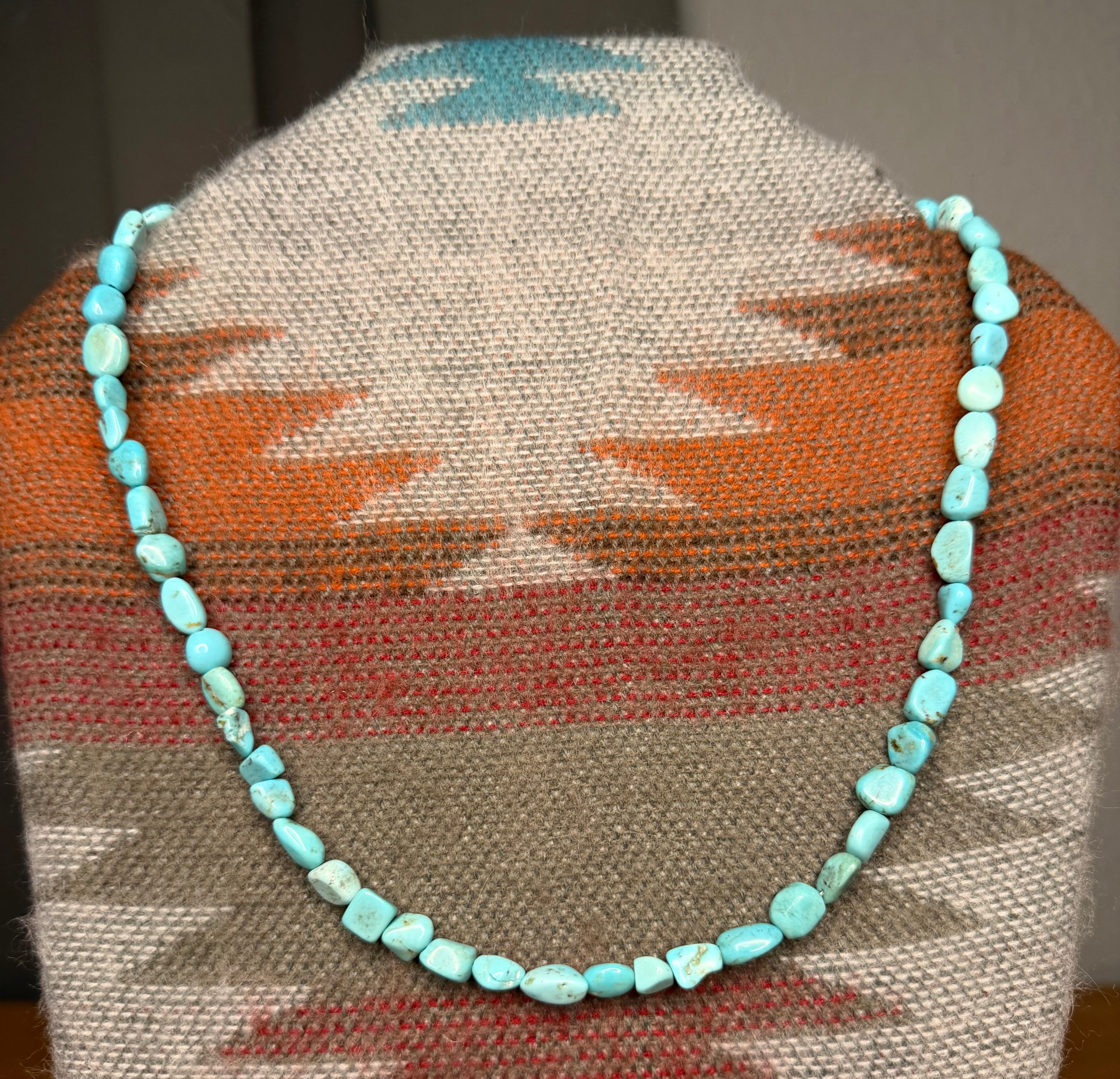 Navajo Made Royal Blue Turquoise Nugget Necklace By Naomi Garcia