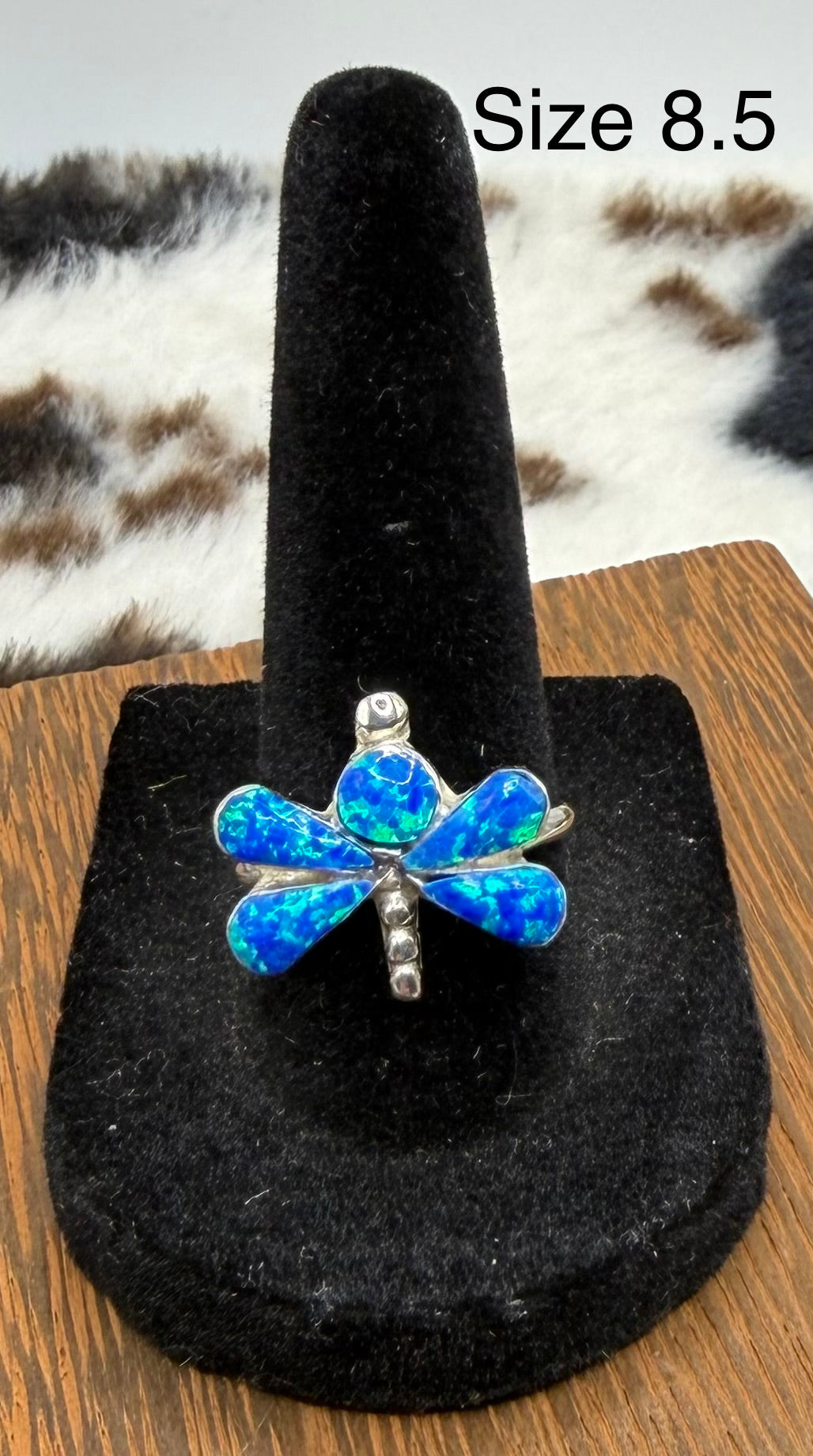 Zuni Handmade Opal Dragonfly rings by Swain Charlie