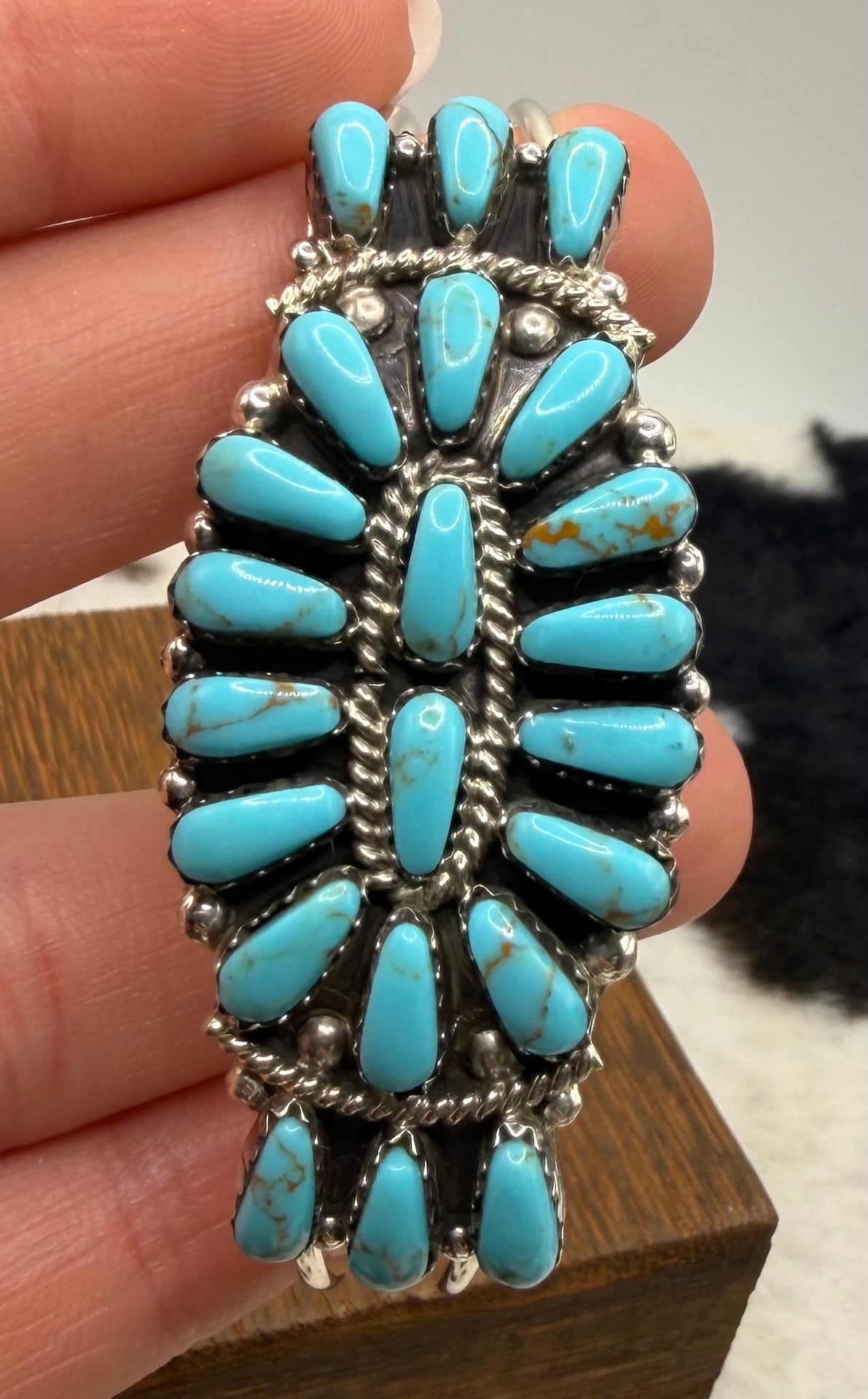 Navajo Handmade Turquoise Cuff Bracelet by Rose Williams