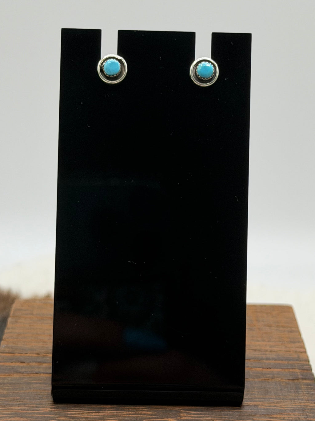 Zuni Made Turquoise 6mm Stud Earrings By Myra List