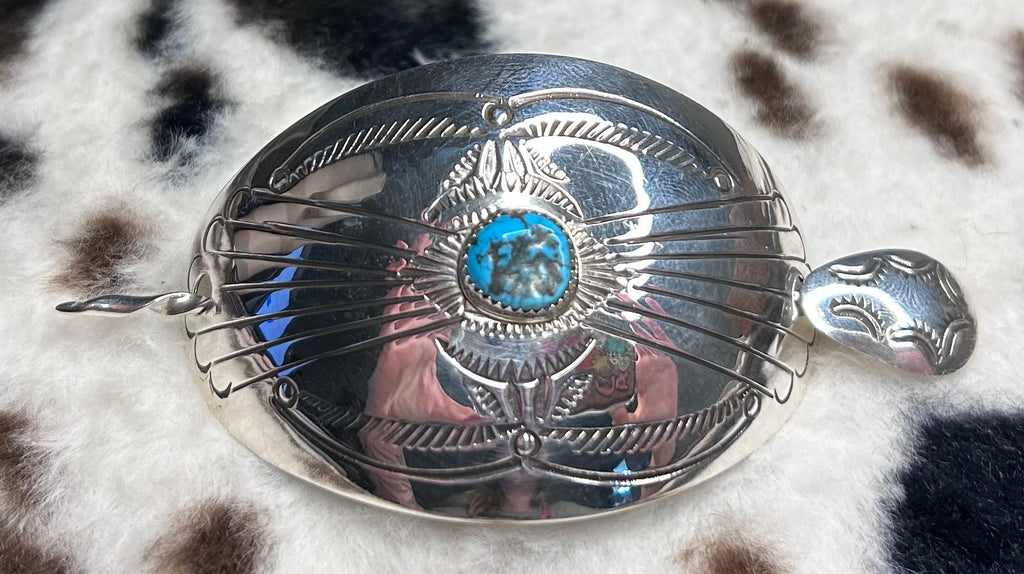 Navajo Handmade Turquoise Hair Pin By Jolene Begay