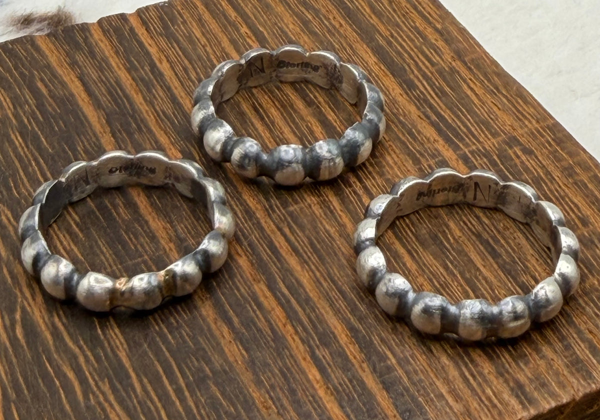 Navajo Made Sterling “Pearl” rings by Pauline Nelson