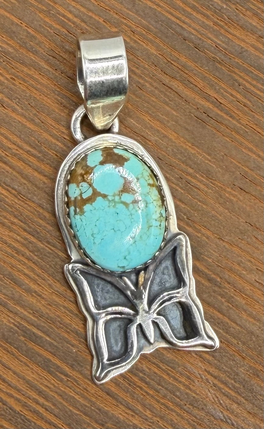 Southwestern Made Butterfly Pendant #8 Turquoise